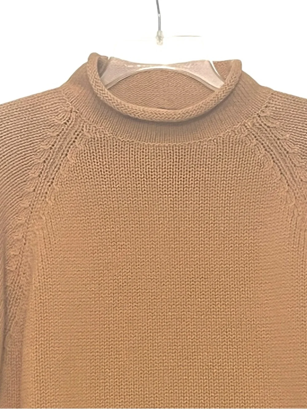 Vtg Y2K J. CREW Roll Neck Collar Chunky Knit Cotton Fisherman Sweater Sz M